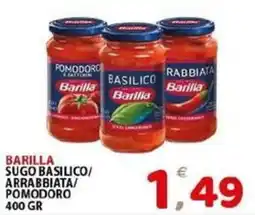 Il Centro Superstore Barilla sugo basilico/arrabbiata/pomodoro offerta