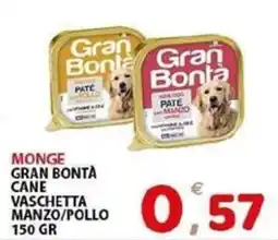 Il Centro Superstore Monge Gran Bontà cane vaschetta manzo/pollo offerta