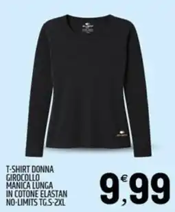 Ard Discount T-shirt donna girocollo manica lunga in cotone elastan no-limits offerta