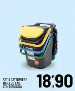 Ard Discount Set 3 pattumiere offerta