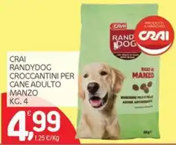 Carni e Affini Supermercati Crai randydog croccantini per cane adulto manzo offerta