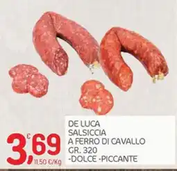 Carni e Affini Supermercati De Luca Salsiccia a ferro di cavallo offerta
