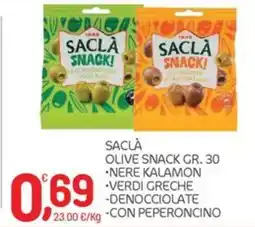 Carni e Affini Supermercati Saclà olive snack offerta