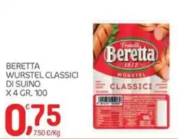 Carni e Affini Supermercati Wurstel classici di suino Beretta offerta