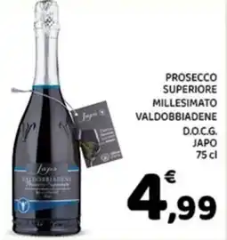 Conad Superstore Prosecco superiore millesimato Valdobbiadene D.O.C.G. Japo offerta