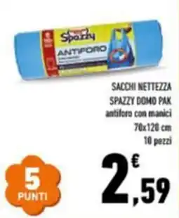 Conad Superstore Sacchi nettezza Spazzy domo pak antiforo con manici offerta