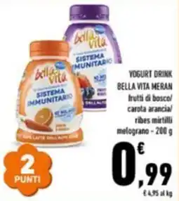 Conad Superstore Yogurt drink Bella Vita Meran offerta
