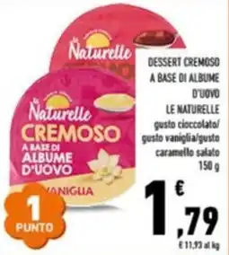 Conad Superstore Naturelle Cremoso a base di albume d'uovo vaniglia offerta
