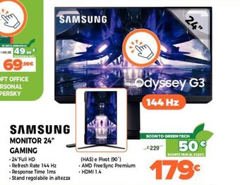 Expert Di Lella Samsung Monitor 24" Gaming offerta