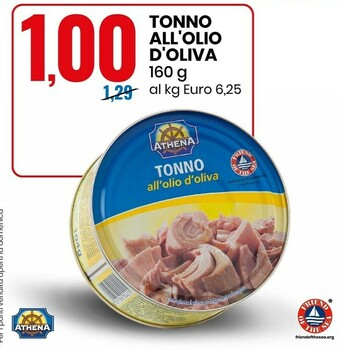 Eurospin Tonno all'olio d'oliva 160 g offerta