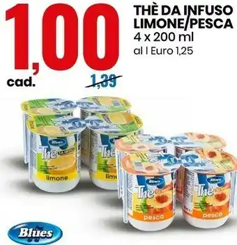 Eurospin The da infuso limone/ pesca 4x 200 ml offerta