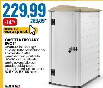 Eurospin Casetta tuscany evo 1 offerta