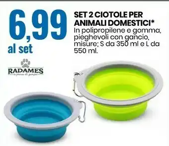 Set 2 ciotole per animali domestici