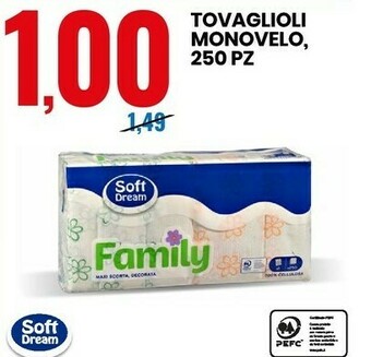 Eurospin Tovaglioli monovelo, 250 pz offerta