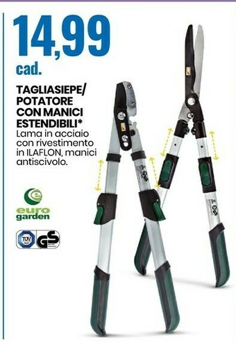 Eurospin Tagliasiepe/ potatore con manici estendibili offerta