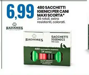 Eurospin Radames 480 sacchetti igienici per cani maxi scorta offerta