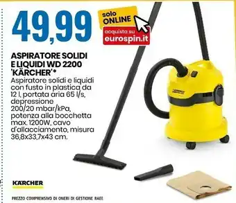 Aspiratore solidi e liquidi wd 2200