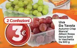 Crai Uva Da Tavola Autumn Crisp Bianca/Allison Rossa Senza Semi In Vaschetta offerta