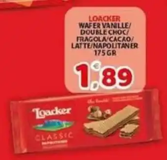 Loacker wafer vanille/ double choc/ fragola/cacao/ latte/napolitaner