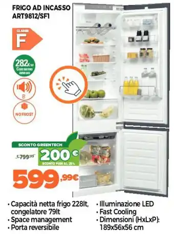 Expert Di Lella Whirlpool Frigo Ad Incasso ART9812/SF1 offerta