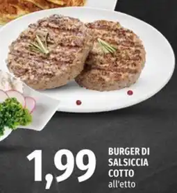 Famila Superstore Burger di salsiccia cotto offerta