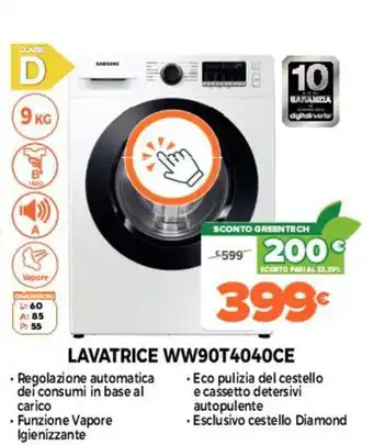 Expert Di Lella Samsung Lavatrice WW90T4040CE offerta
