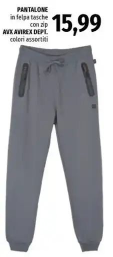 Famila Superstore Pantalone in felpa tasche con zip AVX Avirex Dept. offerta
