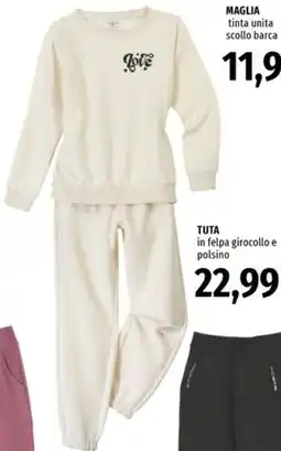 Famila Superstore Tuta in felpa girocollo e polsino offerta