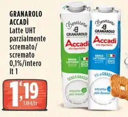 Rossotono Carrefour Granarolo Accadi Latte UHT parzialmente scremato/scremato offerta