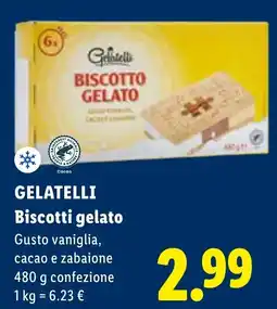 Lidl Gelatelli Biscotti gelato offerta
