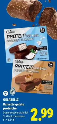 Lidl Gelatelli Barrette gelato proteiche offerta