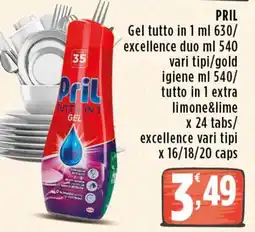 Rossotono Carrefour Pril tutto in 1 gel offerta