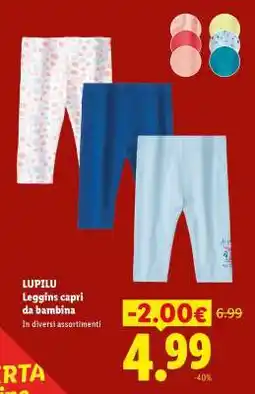 Lidl LUPILU Leggins capri da bambina offerta
