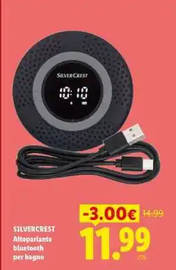 Lidl SILVERCREST Altoparlante Bluetooth per bagno offerta