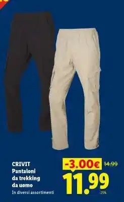 Lidl CRIVIT Pantaloni da trekking da uomo offerta