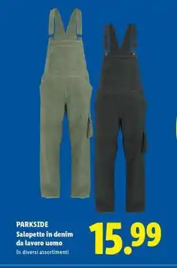 Lidl PARKSIDE Salopette in denim da lavoro uomo offerta
