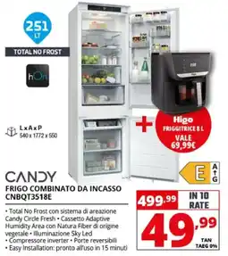 Comet Candy frigo combinato da incasso offerta