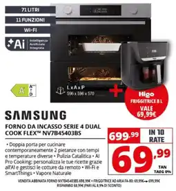 Comet Samsung forno da incasso serie 4 dual cook flex offerta