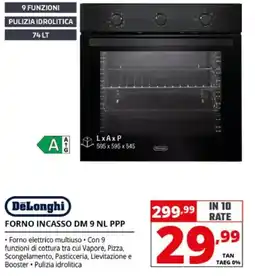 Comet DeLonghi FORNO INCASSO DM 9 NL PPP offerta