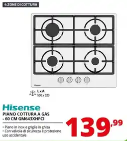 Comet Hisense piano cottura a gas offerta