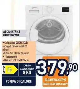 Unieuro Asciugatrice Cyd83dwwit offerta