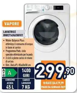 Unieuro Lavatrice BWE71496XWVIT offerta