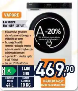 Unieuro Lavatrice Vapore offerta