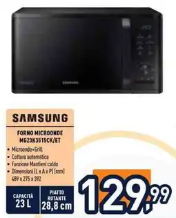 Unieuro Samsung forno microonde offerta