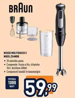 Unieuro Braun mixer multiquick 5 offerta