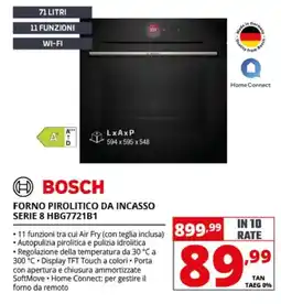 Comet Forno pirolitico da incasso Serie 8 Bosch offerta