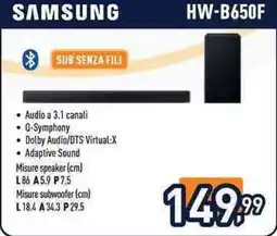Unieuro Samsung sub senza fili offerta