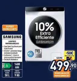 Unieuro Samsung lavatrice offerta