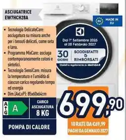 Unieuro Asciugatrice EW7HCH28A offerta