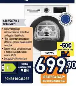 Unieuro Asciugatrice WQ6243D7IT offerta